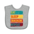 thumbnail image 1 of Inktastic Running Eat Sleep Triathlon Repeat Boys or Girls Baby Bib, 1 of 4