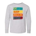 thumbnail image 1 of Inktastic Running Eat Sleep Triathlon Repeat Long Sleeve Youth T-Shirt, 1 of 5