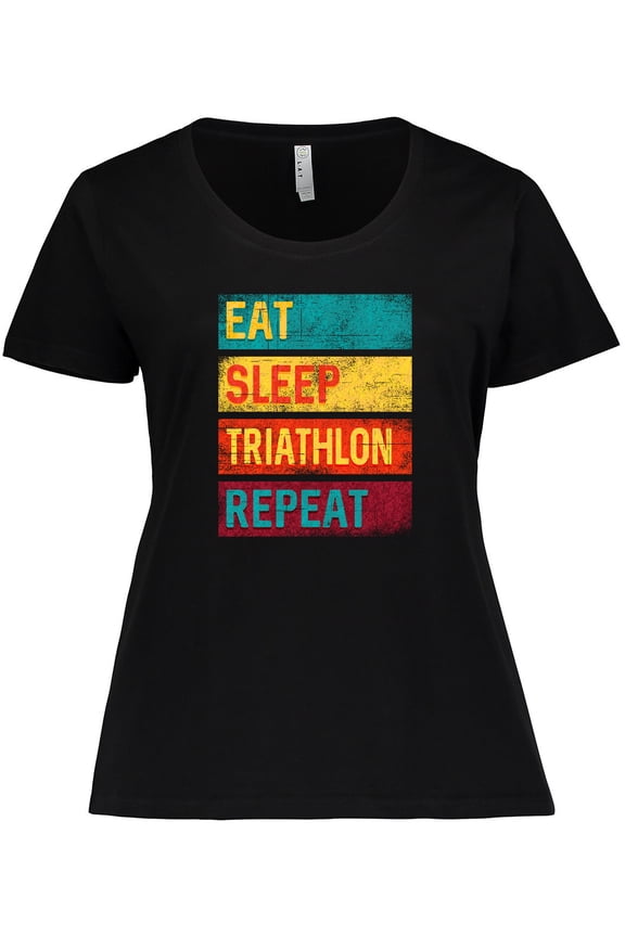 Running Eat Sleep Triathlon Repeat Women's Plus Size T-Shirt