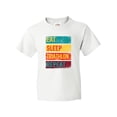 thumbnail image 1 of Inktastic Running Eat Sleep Triathlon Repeat Youth T-Shirt, 1 of 5