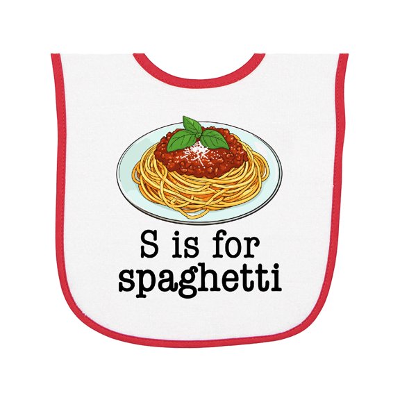 Inktastic S is for Spaghetti Alphabet Quote Baby Terry Cloth Bib