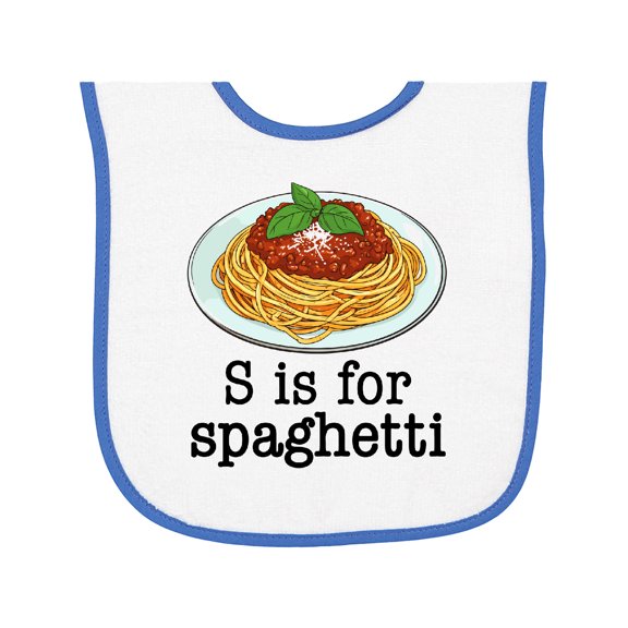 Inktastic S is for Spaghetti Alphabet Quote Baby Terry Cloth Bib