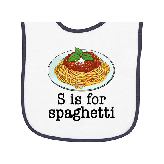 Inktastic S is for Spaghetti Alphabet Quote Baby Terry Cloth Bib