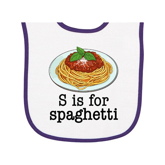 Inktastic S is for Spaghetti Alphabet Quote Baby Terry Cloth Bib