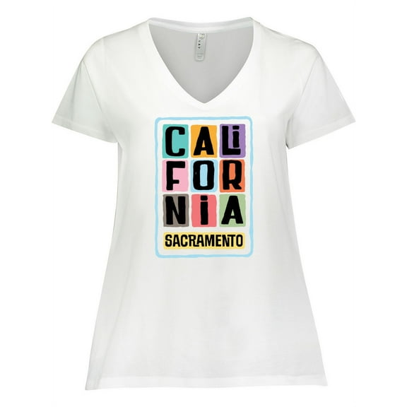 Inktastic Sacramento California Gifts Women's Plus Size V-Neck T-Shirt