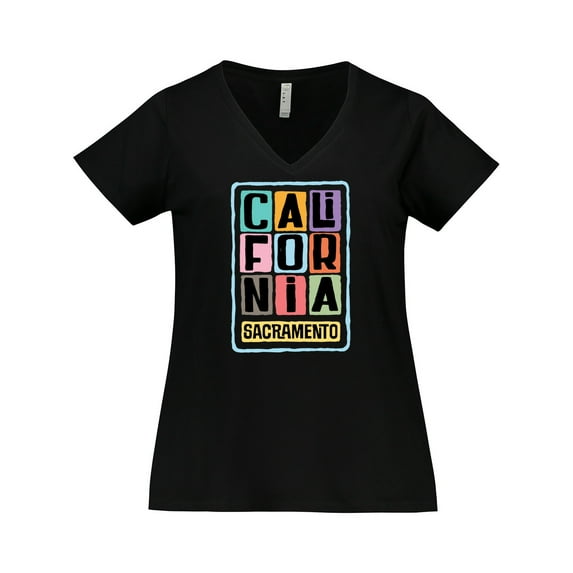 Inktastic Sacramento California Gifts Women's Plus Size V-Neck T-Shirt
