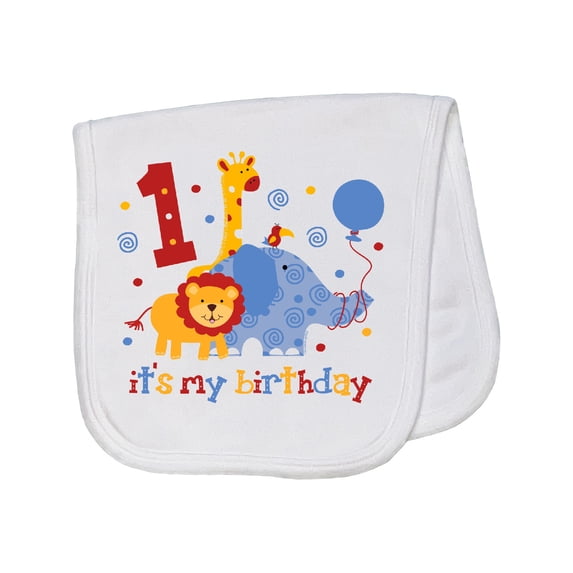Inktastic Safari 1st Birthday Baby Burp Cloth
