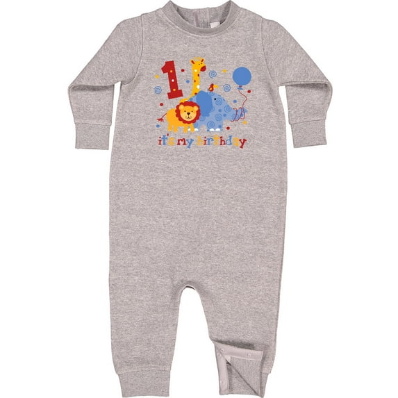 Inktastic Safari 1st Birthday Baby Fleece Romper