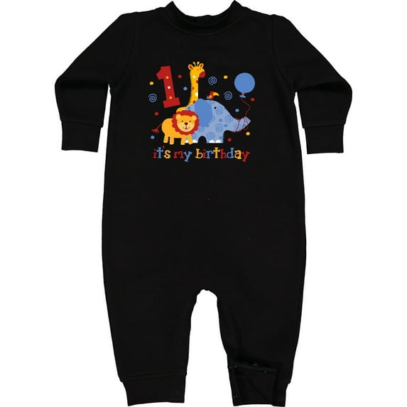 Inktastic Safari 1st Birthday Baby Fleece Romper