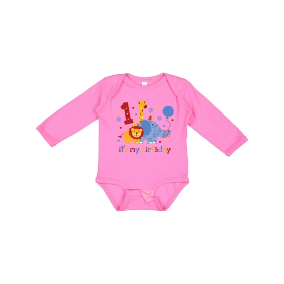 Inktastic Safari 1st Birthday Boys or Girls Long Sleeve Baby Bodysuit