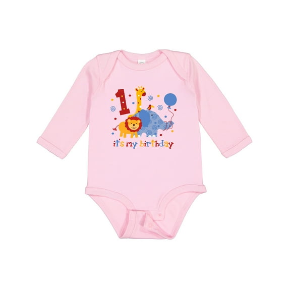 Inktastic Safari 1st Birthday Boys or Girls Long Sleeve Baby Bodysuit
