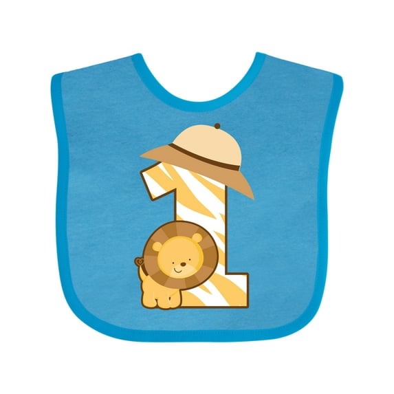 Inktastic Safari 1st Birthday Jungle Animal 1 Year Old Boys or Girls Baby Bib