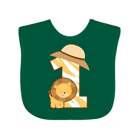 Inktastic Safari 1st Birthday Jungle Animal 1 Year Old Boys or Girls Baby Bib