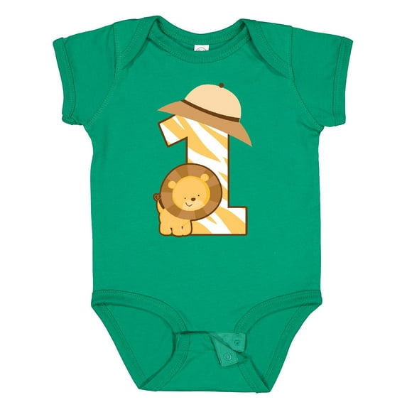 Inktastic Safari 1st Birthday Jungle Animal 1 Year Old Boys or Girls Baby Bodysuit
