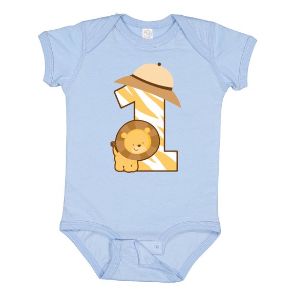 Inktastic Safari 1st Birthday Jungle Animal 1 Year Old Boys or Girls Baby Bodysuit