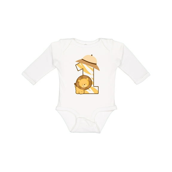 Inktastic Safari 1st Birthday Jungle Animal 1 Year Old Boys or Girls Long Sleeve Baby Bodysuit
