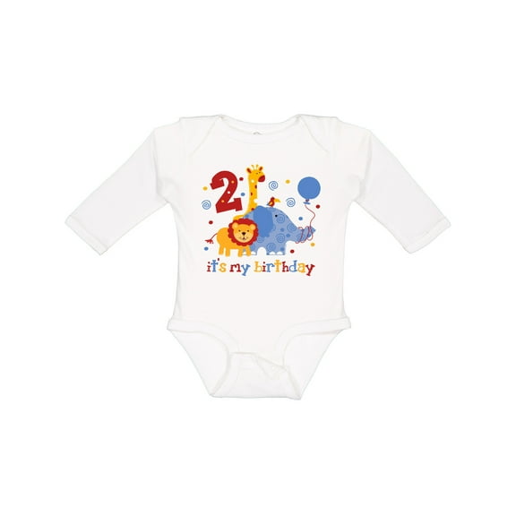 Inktastic Safari 2nd Birthday Boys or Girls Long Sleeve Baby Bodysuit