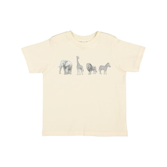 Inktastic Safari Animal Sketch Elephant Giraffe Lion Zebra Boys or Girls Toddler T-Shirt