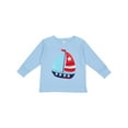 thumbnail image 1 of Inktastic Sailboat, Sailing Boat, Sails - Red White Blue Boys Long Sleeve Toddler T-Shirt, 1 of 5