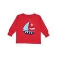 thumbnail image 1 of Inktastic Sailboat, Sailing Boat, Sails - Red White Blue Boys Long Sleeve Toddler T-Shirt, 1 of 5