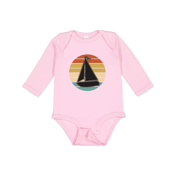Inktastic Sailboat Vintage Nautical Sailing Boys or Girls Long Sleeve Baby Bodysuit