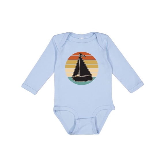 Inktastic Sailboat Vintage Nautical Sailing Boys or Girls Long Sleeve Baby Bodysuit