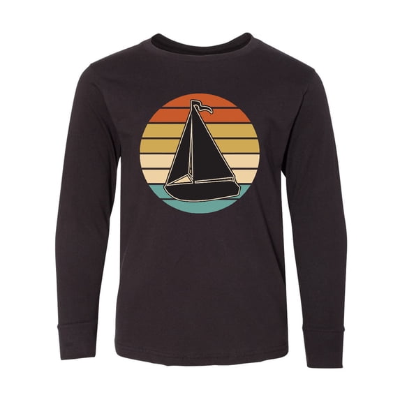 Inktastic Sailboat Vintage Nautical Sailing Long Sleeve Youth T-Shirt