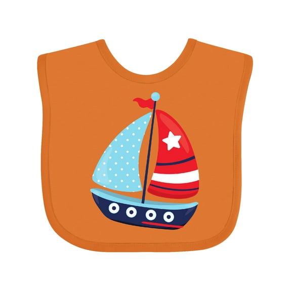 Inktastic Sailing Boat, Sailor, Sailing, Sails, Boat, Ship Boys Baby Bib