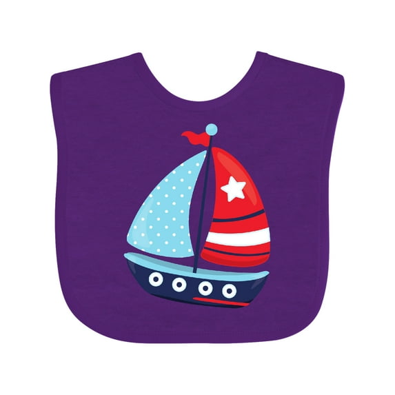 Inktastic Sailing Boat, Sailor, Sailing, Sails, Boat, Ship Boys Baby Bib