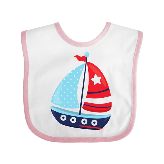 Inktastic Sailing Boat, Sailor, Sailing, Sails, Boat, Ship Boys Baby Bib