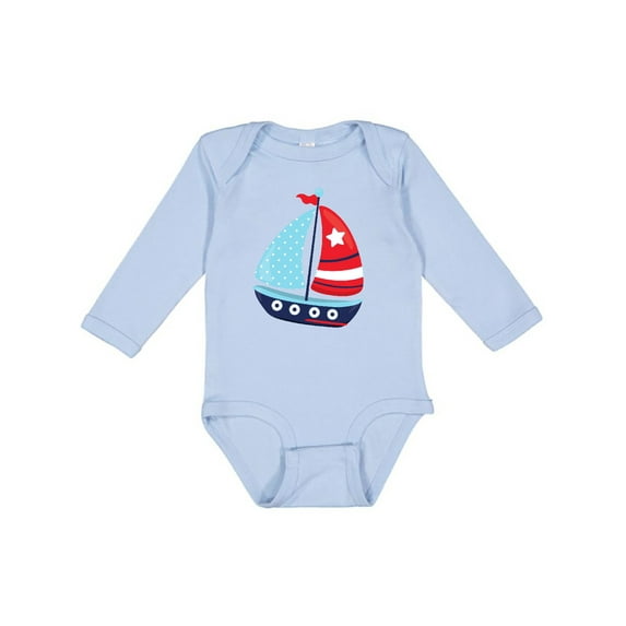 Inktastic Sailing Boat, Sailor, Sailing, Sails, Boat, Ship Boys Long Sleeve Baby Bodysuit