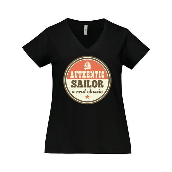 Inktastic Sailing Gift for Sailor Sailboat Women's Plus Size V-Neck T-Shirt