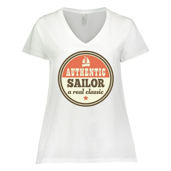 Inktastic Sailing Gift for Sailor Sailboat Women's Plus Size V-Neck T-Shirt