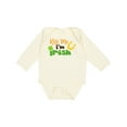 thumbnail image 1 of Inktastic Saint Patrick's Day, Clovers, Kiss Me I'm Irish Boys or Girls Long Sleeve Baby Bodysuit, 1 of 5