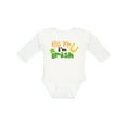 thumbnail image 1 of Inktastic Saint Patrick's Day, Clovers, Kiss Me I'm Irish Boys or Girls Long Sleeve Baby Bodysuit, 1 of 5