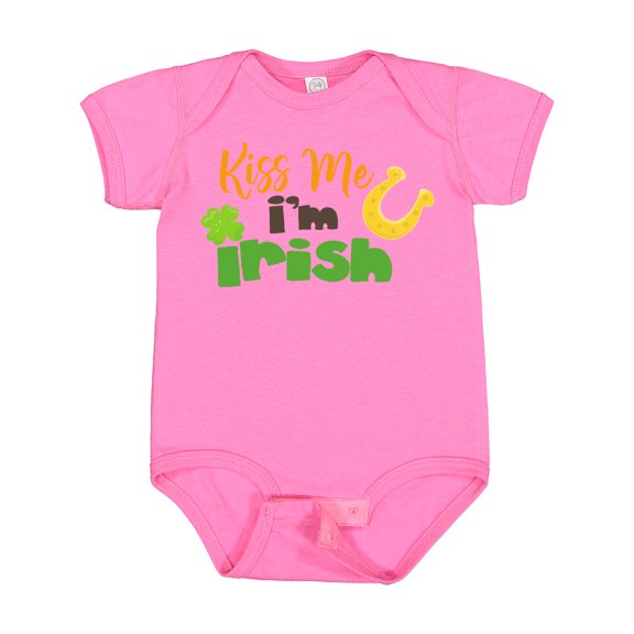 Inktastic Saint Patrick's Day, Kiss Me I'm Irish, Clovers Boys or Girls Baby Bodysuit
