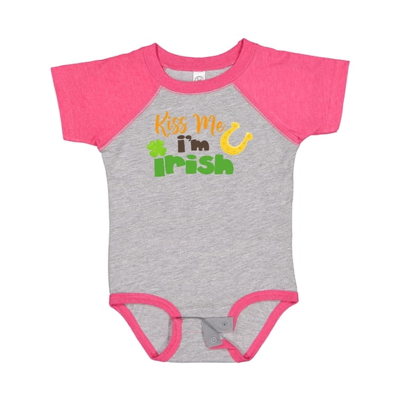 Inktastic Saint Patrick's Day, Kiss Me I'm Irish, Clovers Boys or Girls Baby Bodysuit