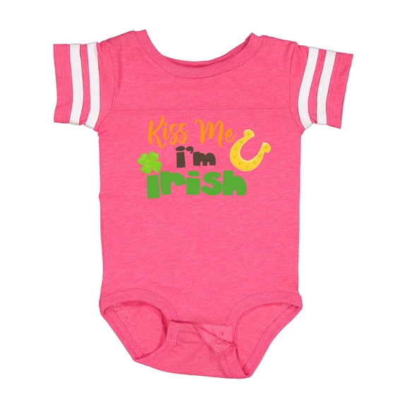 Inktastic Saint Patrick's Day, Kiss Me I'm Irish, Clovers Boys or Girls Baby Bodysuit