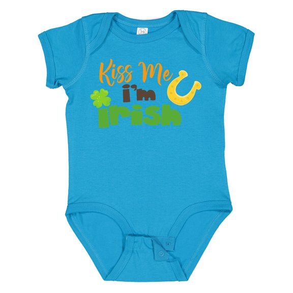 Inktastic Saint Patrick's Day, Kiss Me I'm Irish, Clovers Boys or Girls Baby Bodysuit