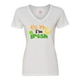 thumbnail image 1 of Inktastic Saint Patrick's Day, Kiss Me I'm Irish, Clovers Women's V-Neck T-Shirt, 1 of 5