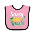 thumbnail image 1 of Inktastic Saint Patrick's Day Sassy Lil' Lassie with Shamrocks Boys or Girls Baby Bib, 1 of 4