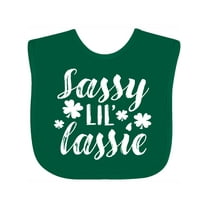 Inktastic Saint Patrick's Day Sassy Lil' Lassie with Shamrocks Boys or Girls Baby Bib