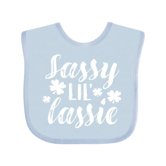 Inktastic Saint Patrick's Day Sassy Lil' Lassie with Shamrocks Boys or Girls Baby Bib