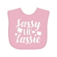 thumbnail image 1 of Inktastic Saint Patrick's Day Sassy Lil' Lassie with Shamrocks Boys or Girls Baby Bib, 1 of 4
