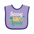 thumbnail image 1 of Inktastic Saint Patrick's Day Sassy Lil' Lassie with Shamrocks Boys or Girls Baby Bib, 1 of 4