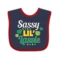 thumbnail image 1 of Inktastic Saint Patrick's Day Sassy Lil' Lassie with Shamrocks Boys or Girls Baby Bib, 1 of 4