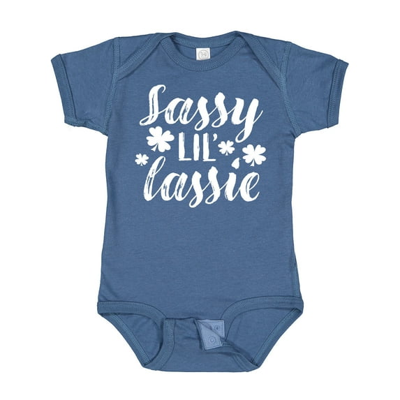 Inktastic Saint Patrick's Day Sassy Lil' Lassie with Shamrocks Boys or Girls Baby Bodysuit