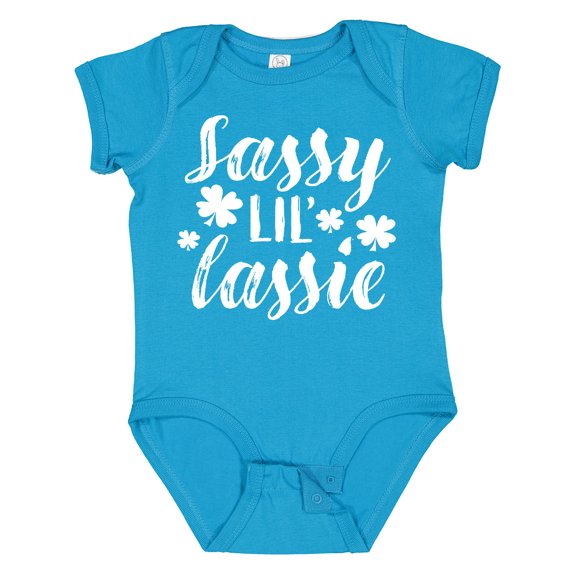 Inktastic Saint Patrick's Day Sassy Lil' Lassie with Shamrocks Boys or Girls Baby Bodysuit