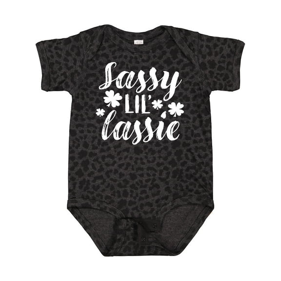 Inktastic Saint Patrick's Day Sassy Lil' Lassie with Shamrocks Boys or Girls Baby Bodysuit