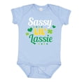 thumbnail image 1 of Inktastic Saint Patrick's Day Sassy Lil' Lassie with Shamrocks Boys or Girls Baby Bodysuit, 1 of 5